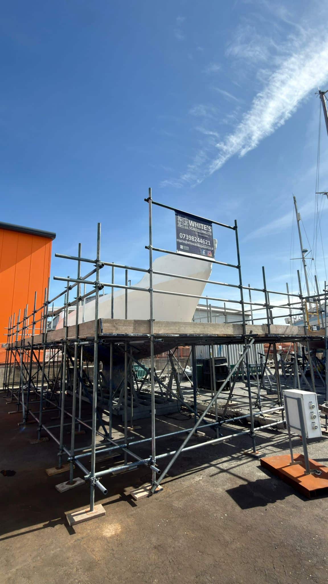 Emergency Boat Scaffolding & Shrink Wrap Encapsulation at Portland Marina